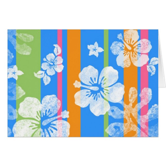 Hawaiian Stripes Card, Blank Inside (Front Horizontal)
