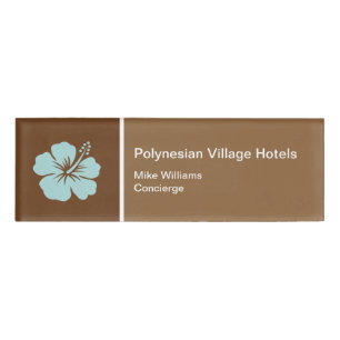 Hawaiian Style Concierge Employee Name Tag
