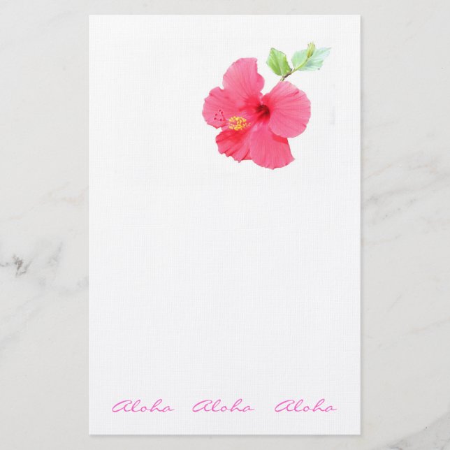 Hawaiian Style Hibiscus Stationery Customise-able (Front)