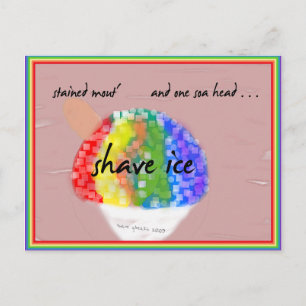 Hawaiian Style Shave Ice - Rainbow Flavour Postcar Postcard