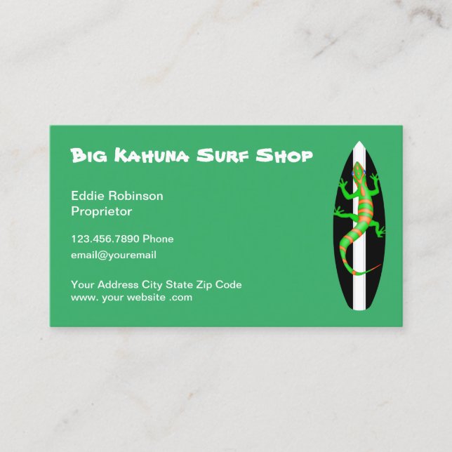 Hawaiian Style Surf Shop Business Card (Front)