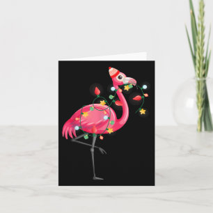 Hawaiian Summer Tropical Flamingo Funny Christmas Card