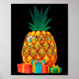 Hawaiian Summer Tropical Fruit Pineapple Christmas Poster