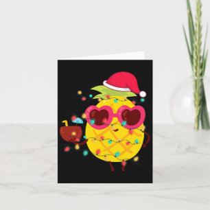Hawaiian Summer Tropical Xmas Pineapple Christmas Card