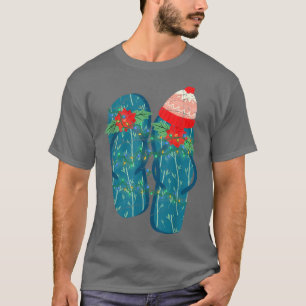 Hawaiian Summer Xmas Flip Flops Mistletoe Christma T-Shirt
