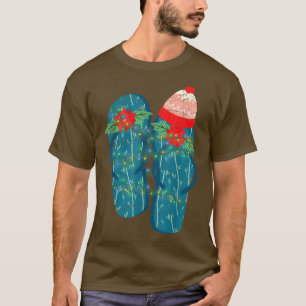 Hawaiian Summer Xmas Flip Flops Mistletoe Christma T-Shirt