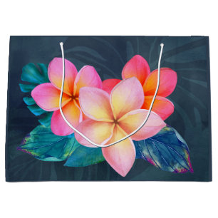 Hawaiian Sunrise Plumeria Large Gift Bag