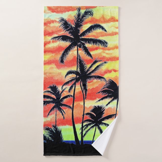 Hawaiian Sunset Coco Palms  Bath Towel (Bath Towel)