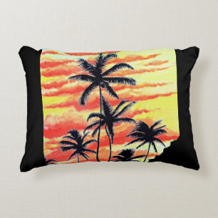 Hawaiian Sunset Coco Palms Decorative Cushion