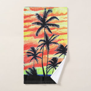 Hawaiian Sunset Coco Palms Hand Towel