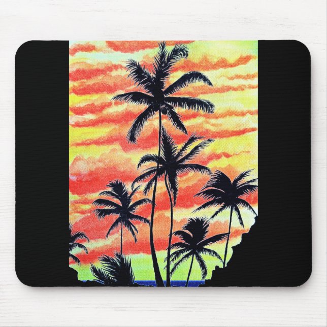 Hawaiian Sunset Coco Palms Mouse Mat (Front)