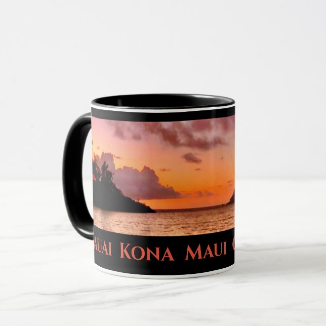 Hawaiian Sunset Coffee Mug - Kona Kauai Maui O'ahu (Front Left)