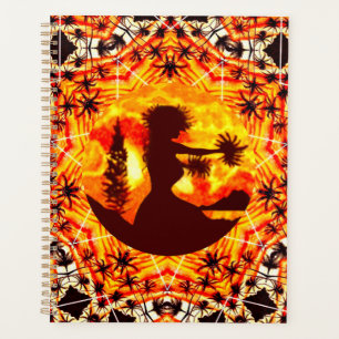 Hawaiian Sunset Hula Palms  Planner