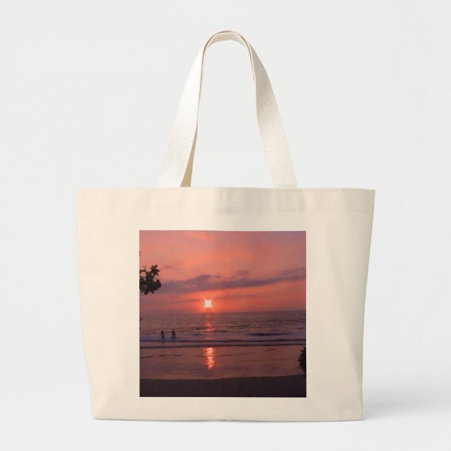 Hawaiian Sunset Large Tote Bag (Front)