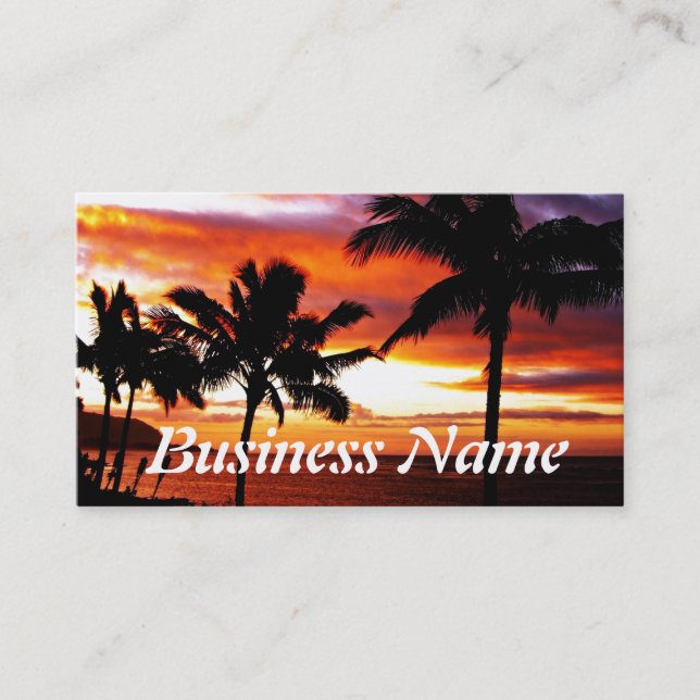 Hawaiian Sunset print Business Card (Front)