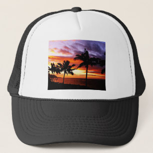Hawaiian Sunset print Trucker Hat