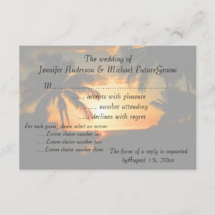 Hawaiian Sunset RSVP Wedding Invitation