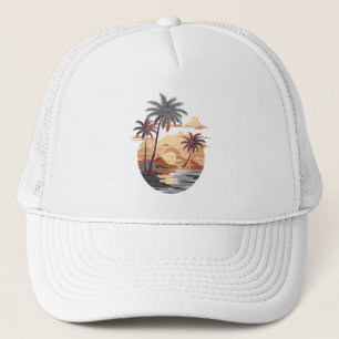 Hawaiian sunset trucker hat