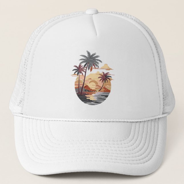 Hawaiian sunset  trucker hat (Front)