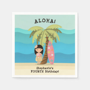 Hawaiian Surfer Girl Napkin