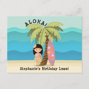 Hawaiian Surfer Girl Postcard