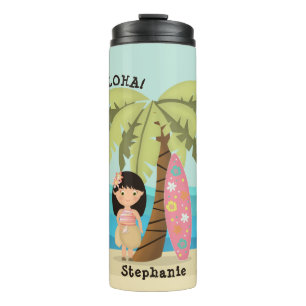 Hawaiian Surfer Girl Thermal Tumbler