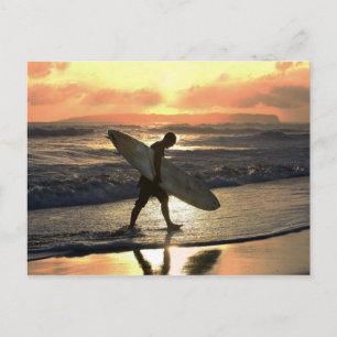 Hawaiian Surfer Heading Home Postcard