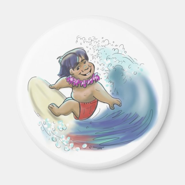 Hawaiian Surfer Magnet (Front)
