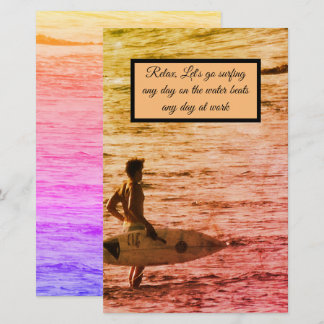 Hawaiian surfer stationery