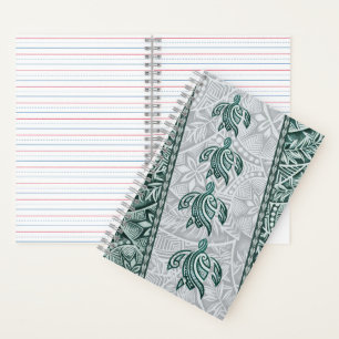 Hawaiian Tapa and Honu Notebook