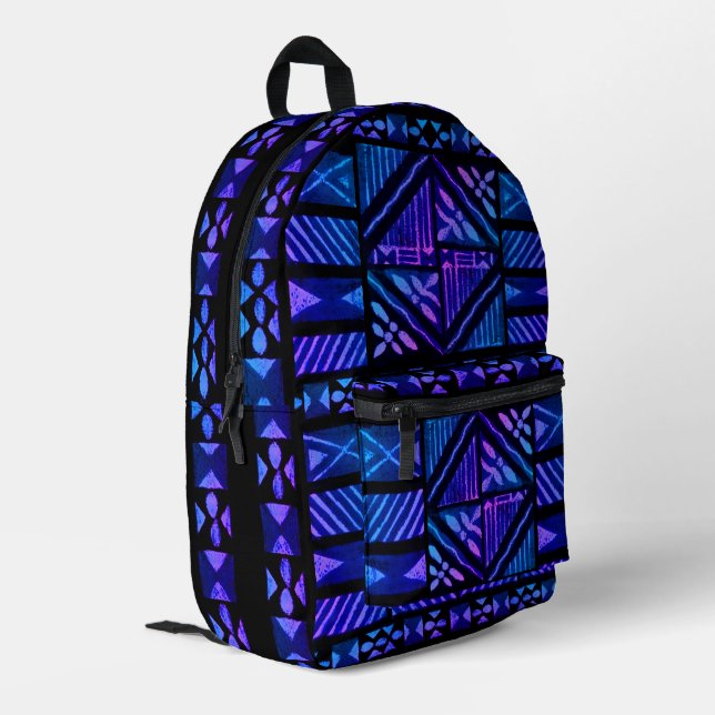 Hawaiian Tapa Pattern Print Cut Sew Bag (Back Corner Left)