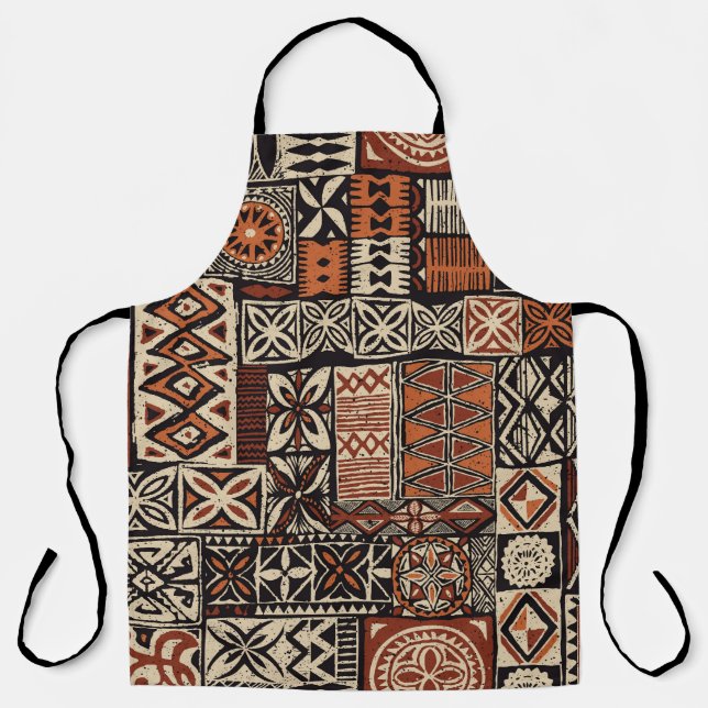 Hawaiian Tapa: Tribal Patchwork Apron (Front)