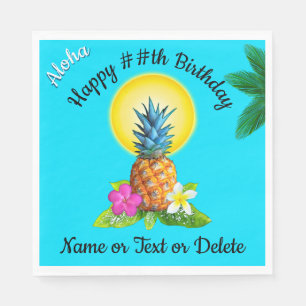 Hawaiian Themed Party Ideas, Personalised Napkins