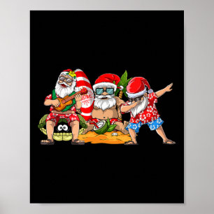 Hawaiian Three Gnomes Christmas In July Summer Vac Poster