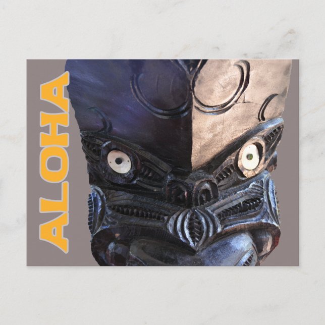 Hawaiian Tiki Carving Postcard (Front)