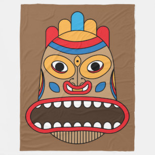 hawaiian tiki fleece blanket