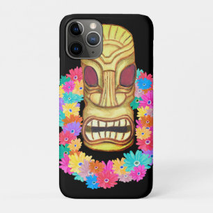 Hawaiian Tiki Head Adorned With Colorful Lei iPhone 11 Pro Case