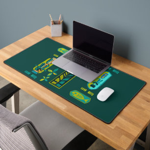 Hawaiian Tiki Icons Desk Mat