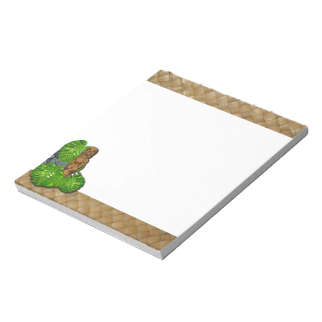 Hawaiian Tiki Lauhala 5.5" x 6" Notepad (Rotated)