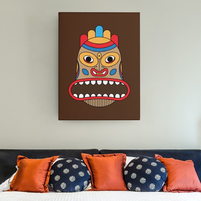 Hawaiian Tiki Mask Canvas Print (Creator Uploaded)