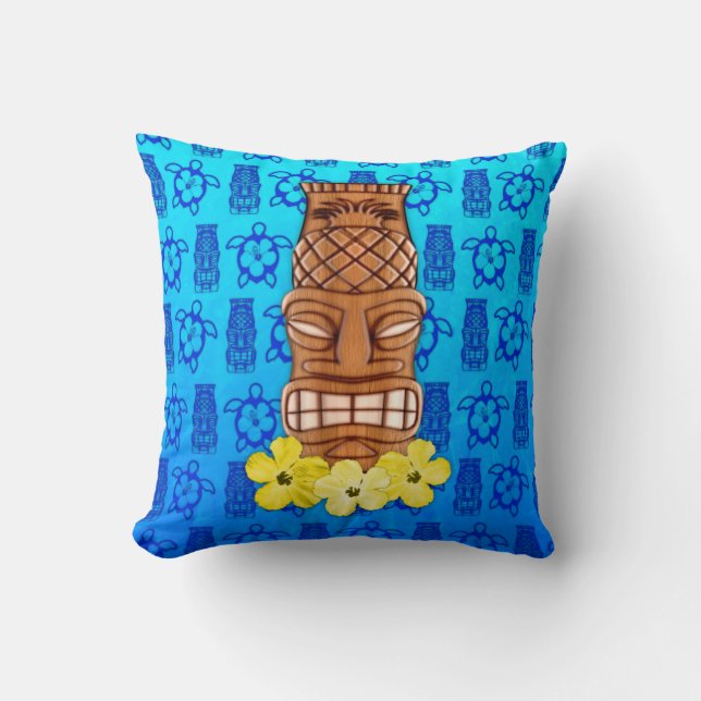 Hawaiian Tiki Mask Cushion (Front)
