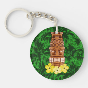 Hawaiian Tiki Mask Key Ring
