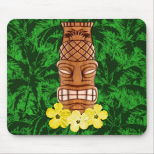 Hawaiian Tiki Mask Mouse Mat