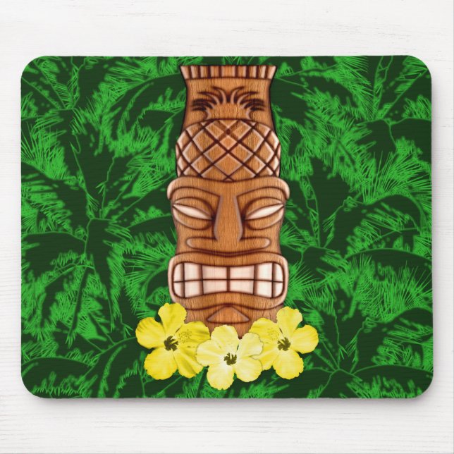 Hawaiian Tiki Mask Mouse Mat (Front)