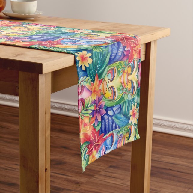 Hawaiian Tiki Mask  Short Table Runner (In Situ)