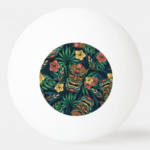 Hawaiian Tiki Mask Tropical Pattern Ping Pong Ball