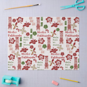 Hawaiian Tiki Mele Kalikimaka Tissue Paper