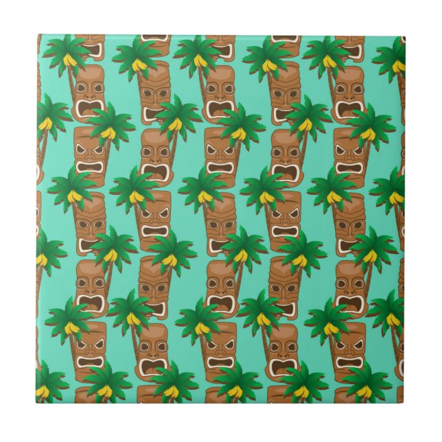 Hawaiian Tiki Repeat Pattern Tile (Front)
