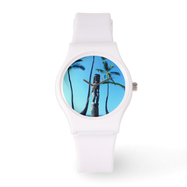 Hawaiian Tiki Statue Sporty Watch (Front)
