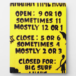 hawaiian time plaque